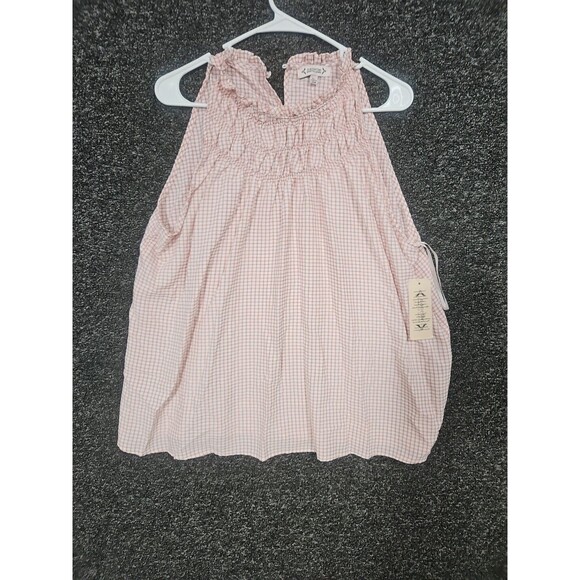 Nanette Lepore Women's Pink Neck Sleeveless Blouse Tank Check Gingham Size XL - Picture 9 of 9